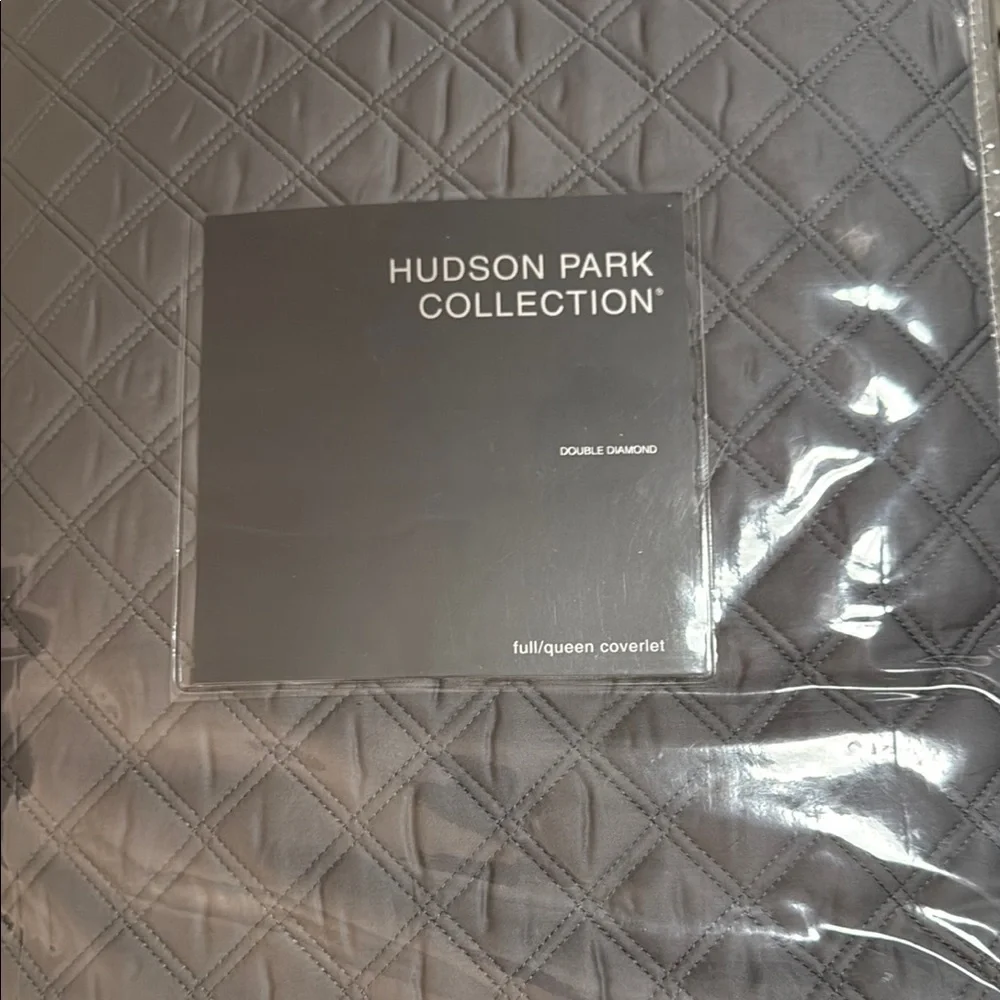 Hudson Park Collection Luxurious Gray Queen Coverlet